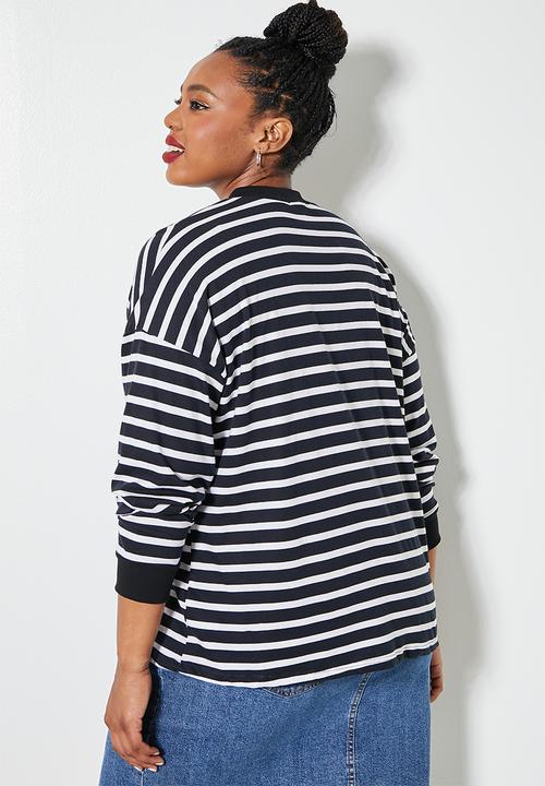 Superbalist - Drum Lebo photo relaxed tee - black & white stripe