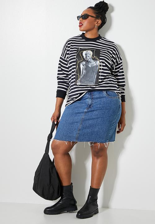 Superbalist - Drum Lebo photo relaxed tee - black & white stripe