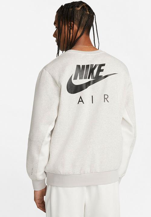 Nike - Nike Air  Brushed-Back Fleece Crew- lt iron ore/htr/phantom/black