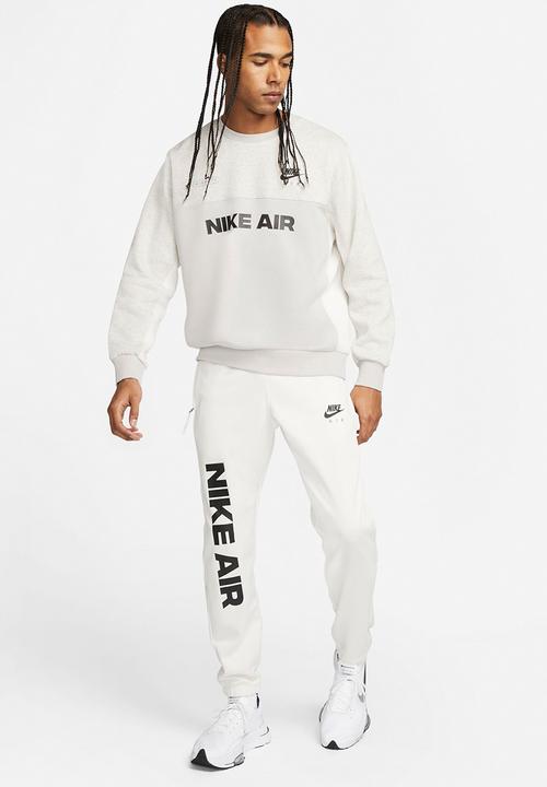 Nike - Nike Air  Brushed-Back Fleece Crew- lt iron ore/htr/phantom/black