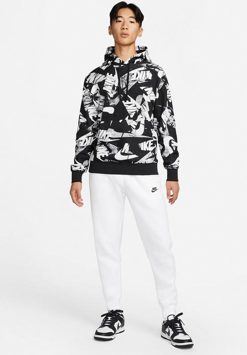 Nike - NSW Spe Brush Back AOP Hoodie  - black & white