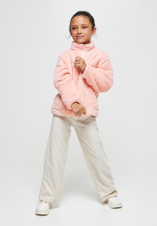 Pop Candy - Zip through fluffy jacket - pink