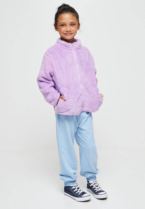 Pop Candy - Zip through fluffy jacket - purple