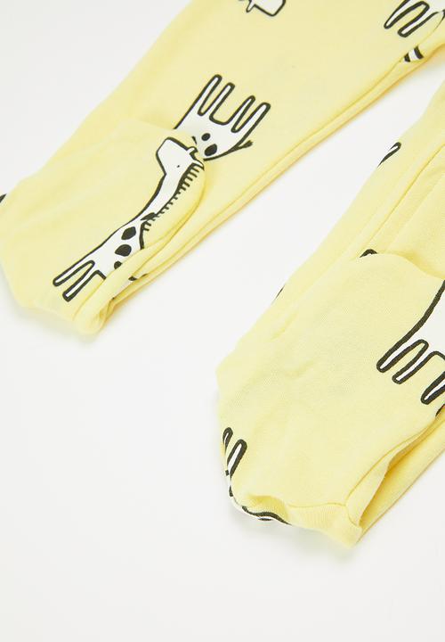 Pop Candy - Baby giraffe babygrow - yellow