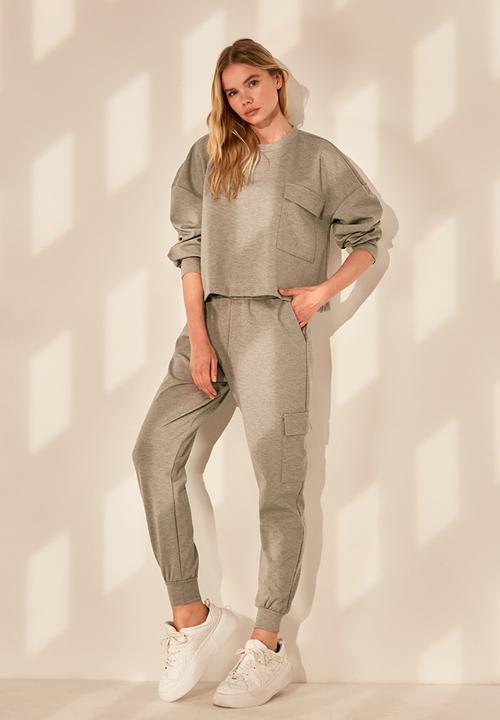 Trendyol - Cargo pocket sweatpants - grey