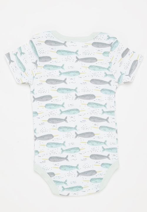 Pop Candy - Baby 3 pack fish babygrows - multi 