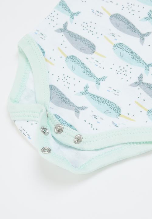 Pop Candy - Baby 3 pack fish babygrows - multi 