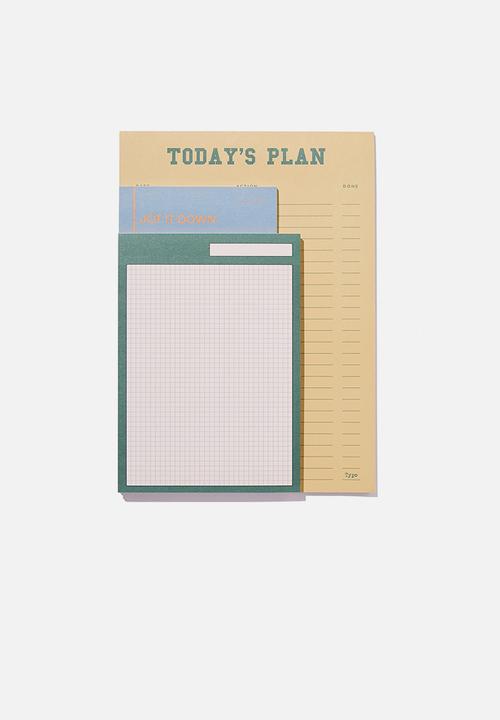 Typo - Make a list 3 pack -yellow green plan