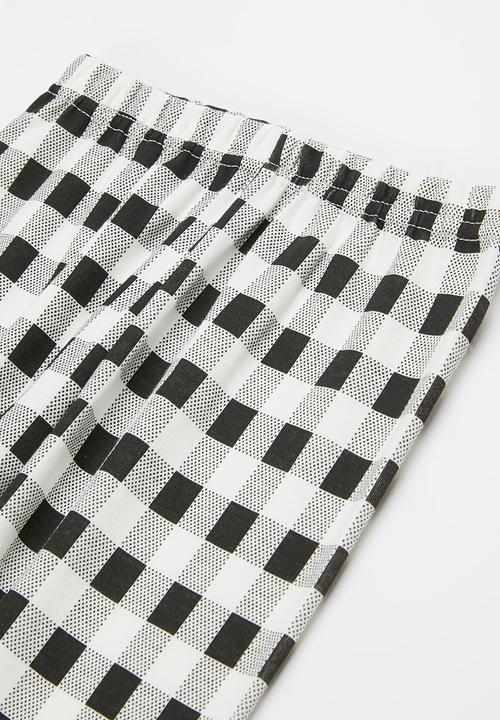 Pop Candy - Boys check pj set - white & black