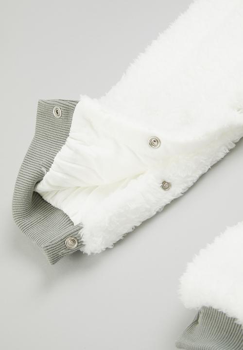 Pop Candy - Baby zip through romper - white