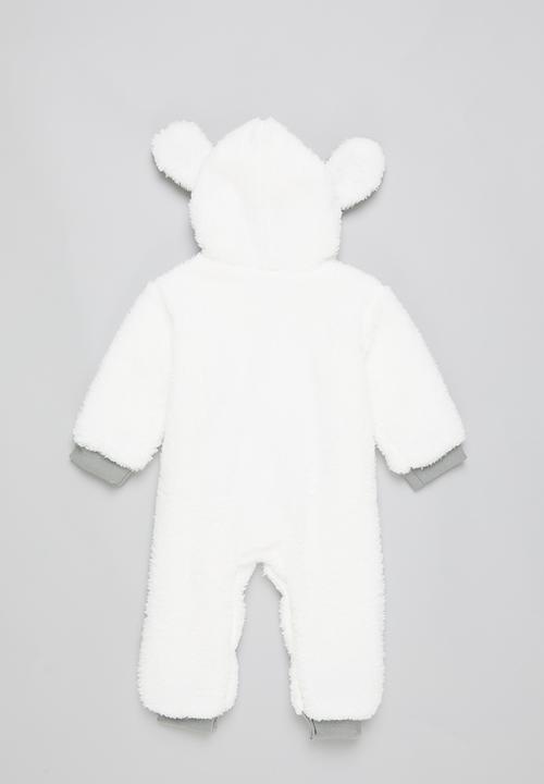 Pop Candy - Baby zip through romper - white