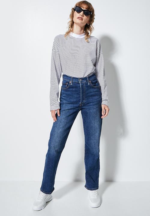 Superbalist - Striped funnel neck tees - black & white 