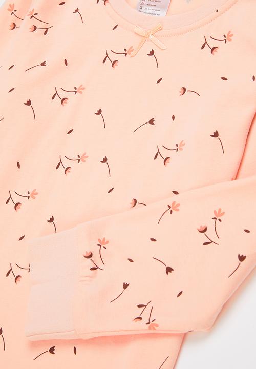 Pop Candy - Girls printed pj set - peach