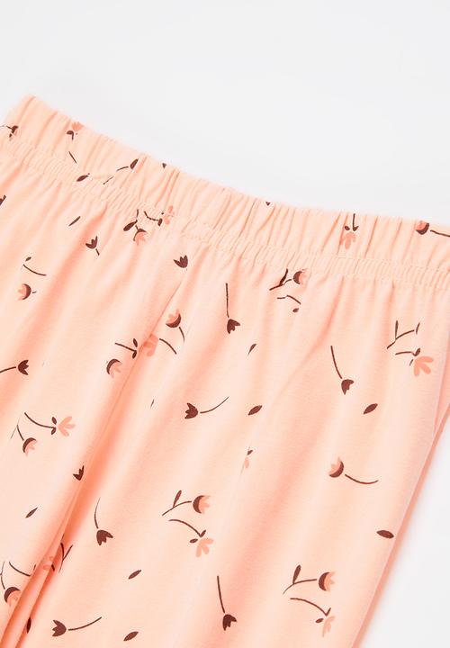 Pop Candy - Girls printed pj set - peach
