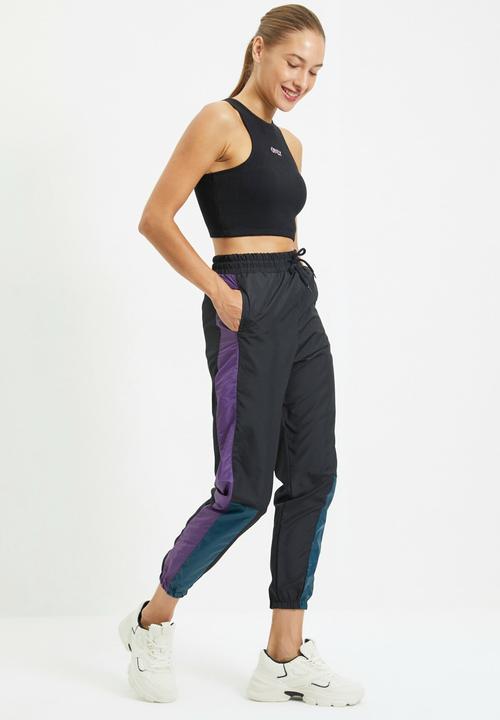 Trendyol - Color block sports sweatpants - black