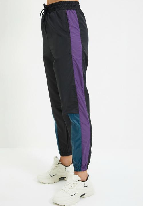 Trendyol - Color block sports sweatpants - black