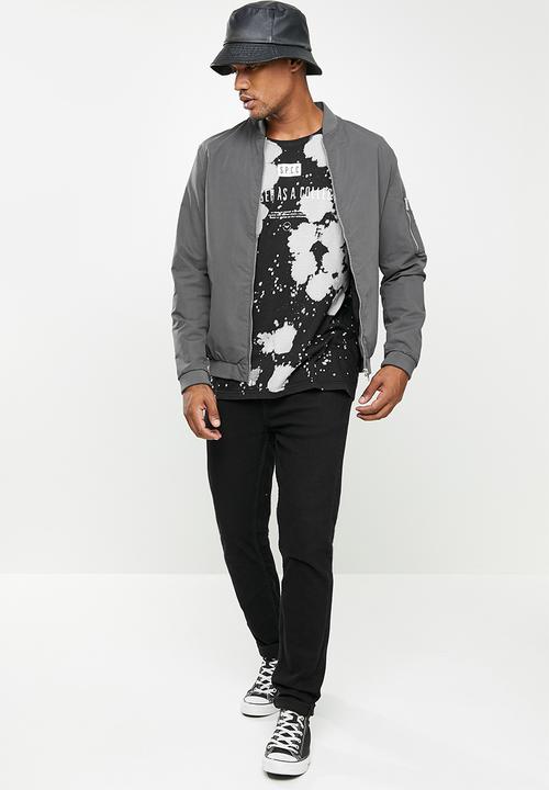 S.P.C.C - Farrell regular fit straight hem tee - black & grey 