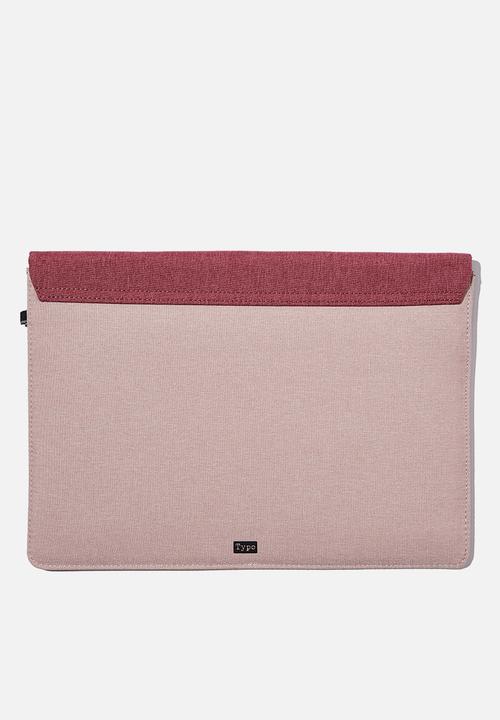 Typo - Collegiate 13 inch laptop sleeve - mauve & aubergine