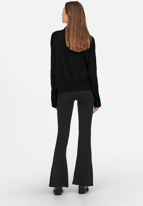 Jacqueline de Yong - Olla long sleeve high neck pullover - black