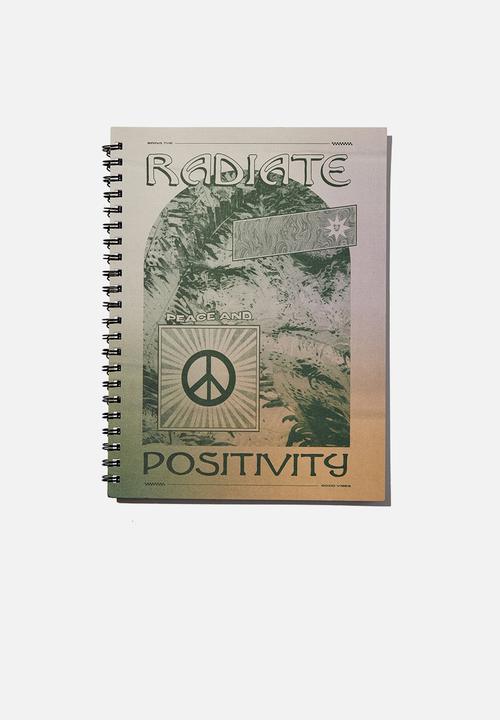 Typo - A4 campus notebook recycled-radiate peace and positivity solarised