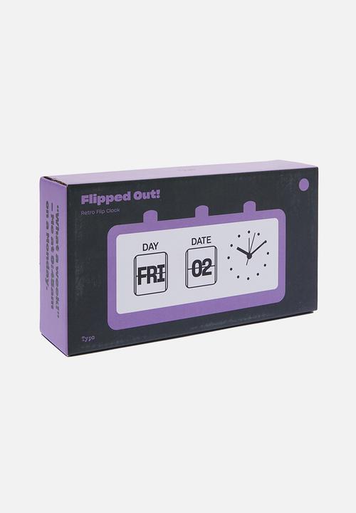 Typo - Retro flip clock - electric purple