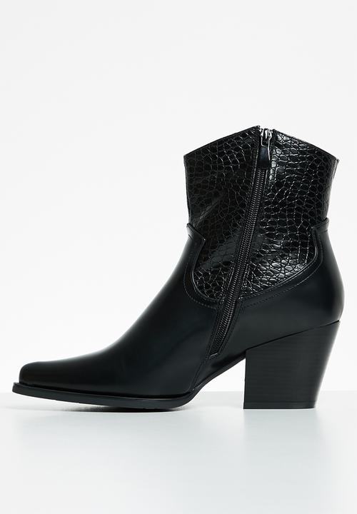 Plum - Philly western boot - black