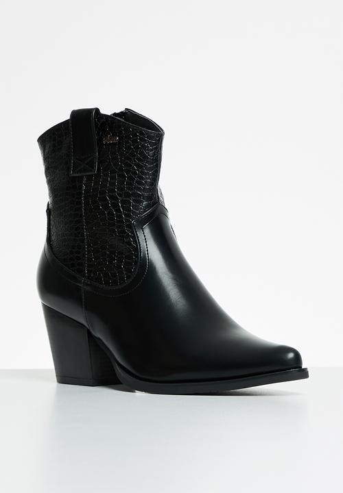 Plum - Philly western boot - black