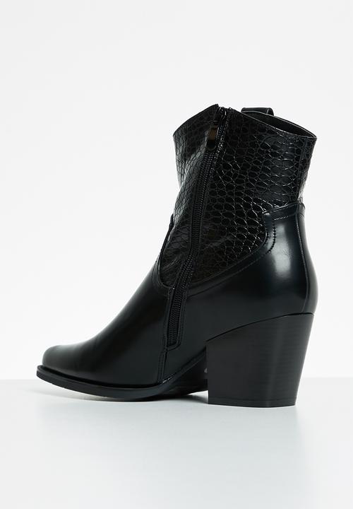 Plum - Philly western boot - black