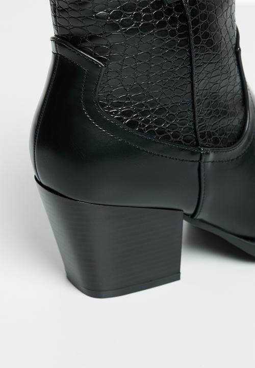 Plum - Philly western boot - black