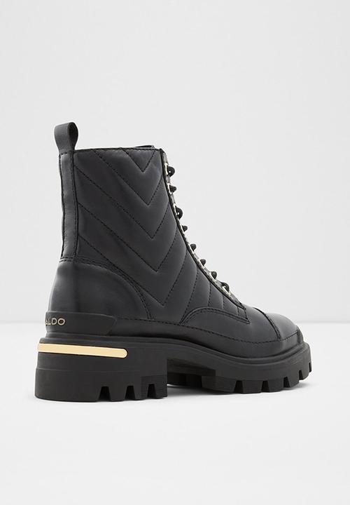 ALDO - Quilt leather boot - black