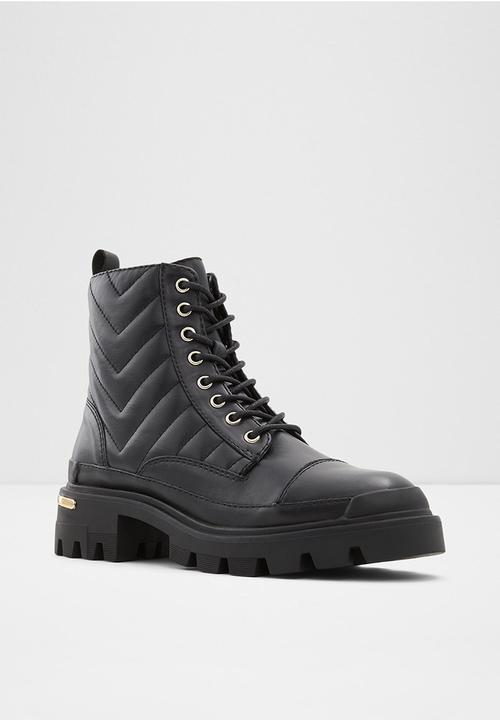 ALDO - Quilt leather boot - black