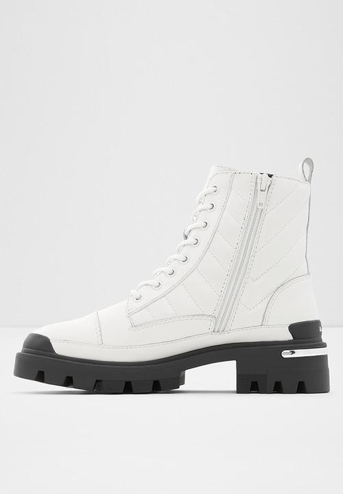 ALDO - Quilt leather boot - white