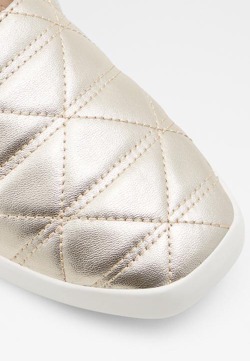 ALDO - Quilten leather slip-on - silver