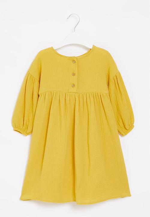 Superbalist Kids - Puff sleeve dress - yellow