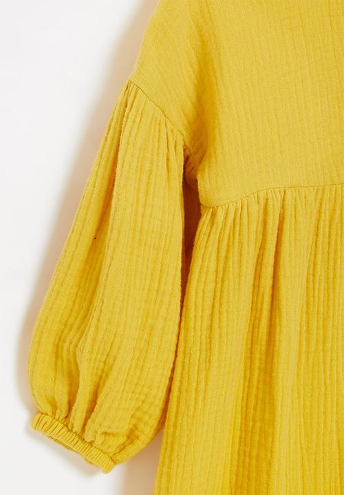 Superbalist Kids - Puff sleeve dress - yellow
