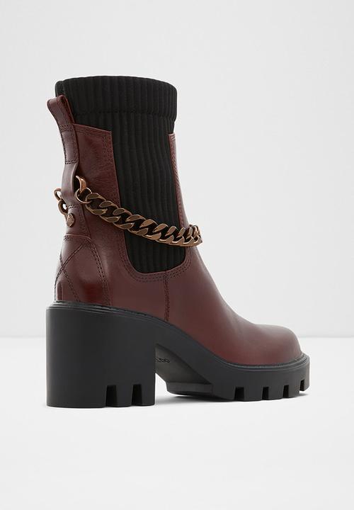 ALDO - Allout leather boot - dark brown