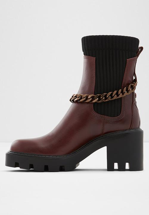 ALDO - Allout leather boot - dark brown