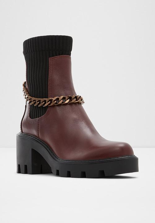 ALDO - Allout leather boot - dark brown