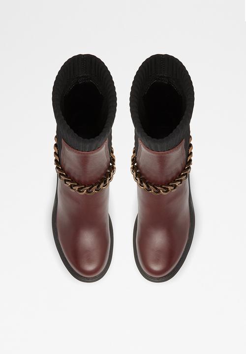 ALDO - Allout leather boot - dark brown