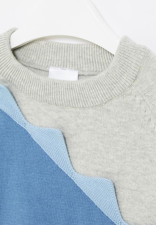 Pop Candy - Boys knitwear - grey & blue