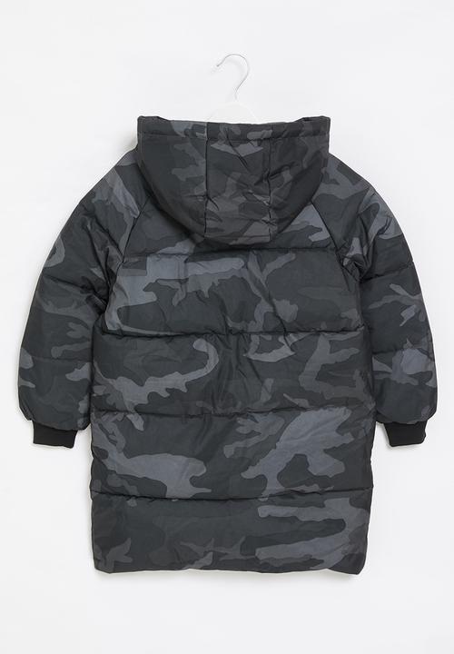 Pop Candy - Boys hooded midi puffer - multi