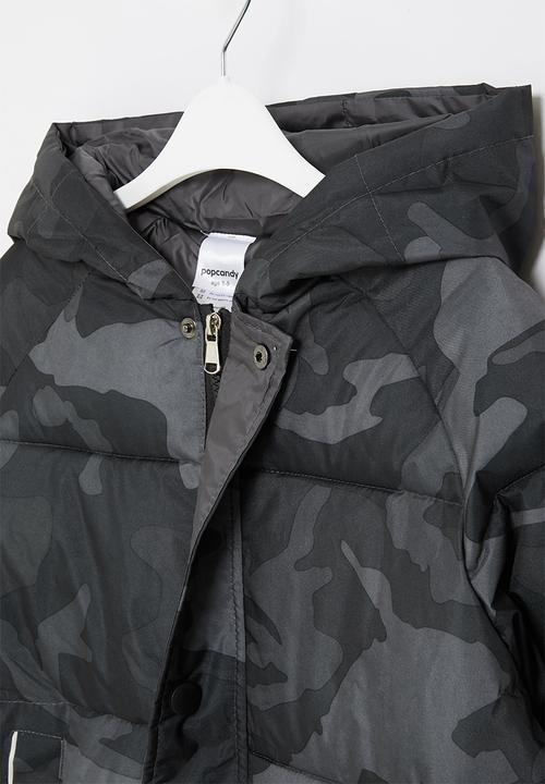 Pop Candy - Boys hooded midi puffer - multi