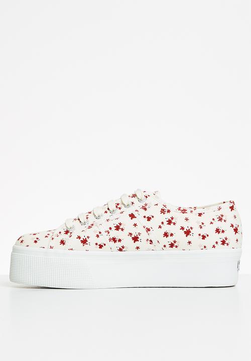SUPERGA - 2790 printed platform - white avorio red