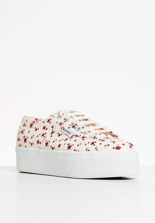 SUPERGA - 2790 printed platform - white avorio red