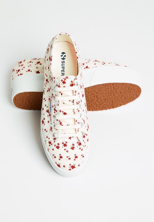 SUPERGA - 2790 printed platform - white avorio red