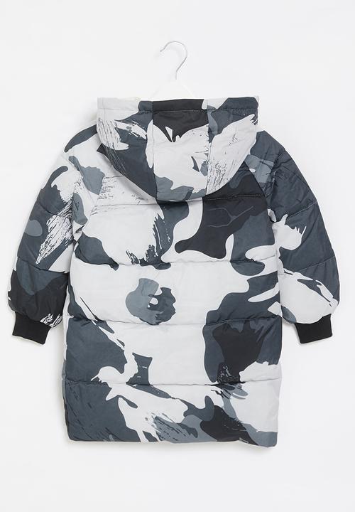 Pop Candy - Boys hooded midi puffer - multi