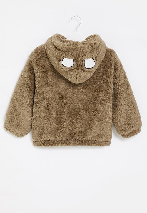 Pop Candy - Boys hooded jacket with ears - brown