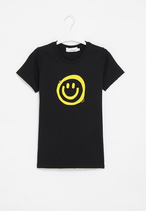 Superbalist - Tween boys smiley graphic tee - black