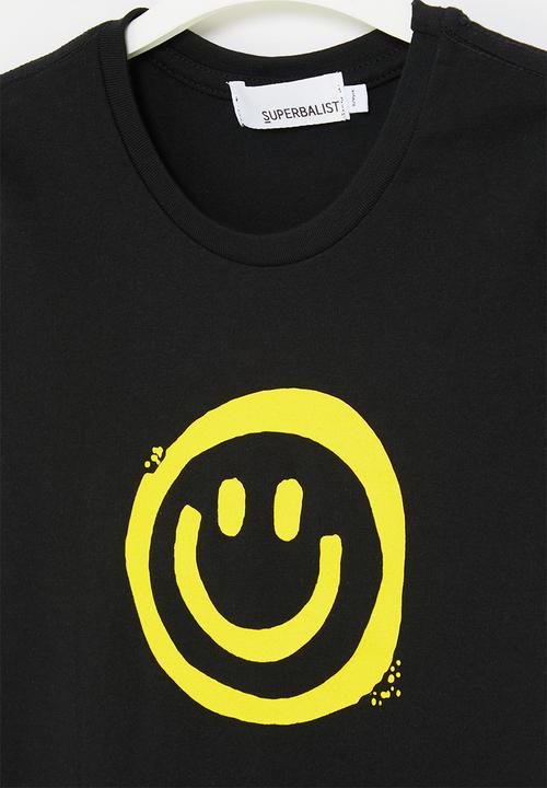 Superbalist - Tween boys smiley graphic tee - black