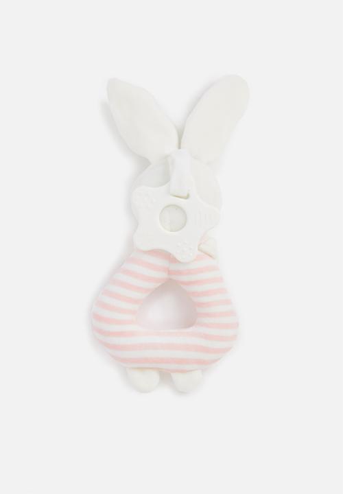 Pop Candy - Baby bunny soft toy - cream & pink